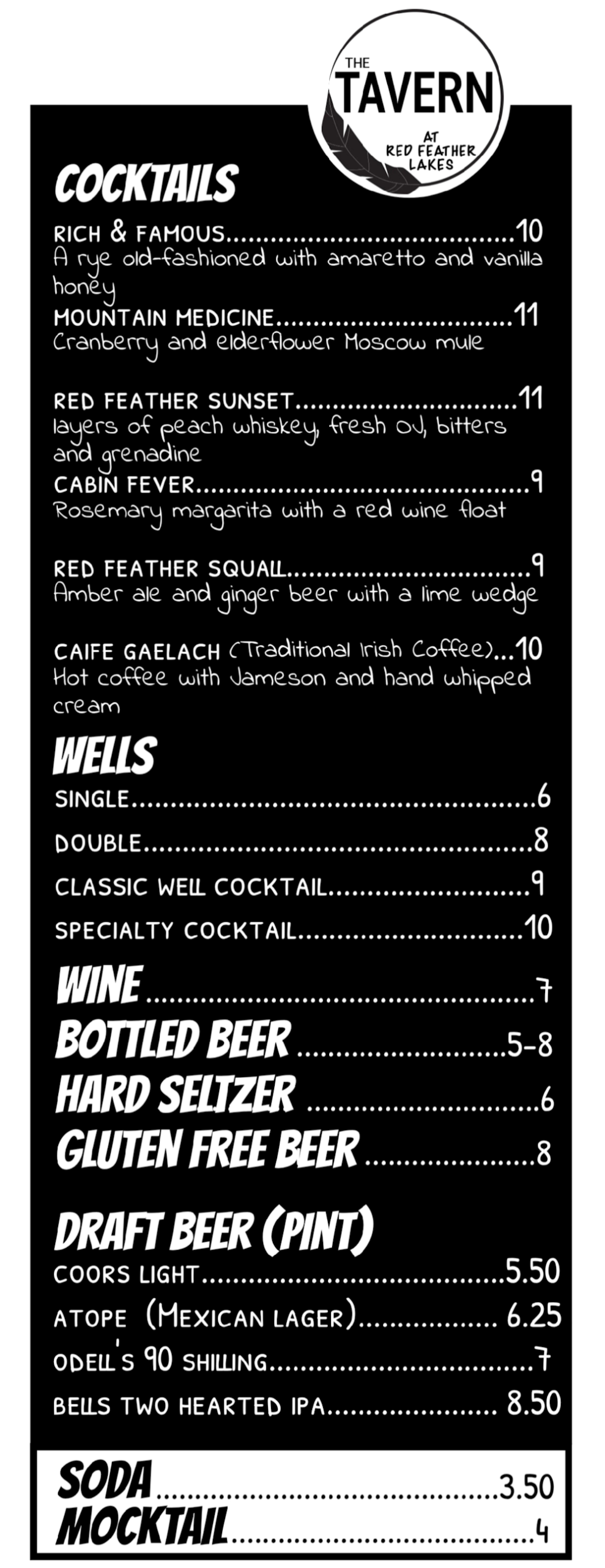 Cocktails Menu 2026